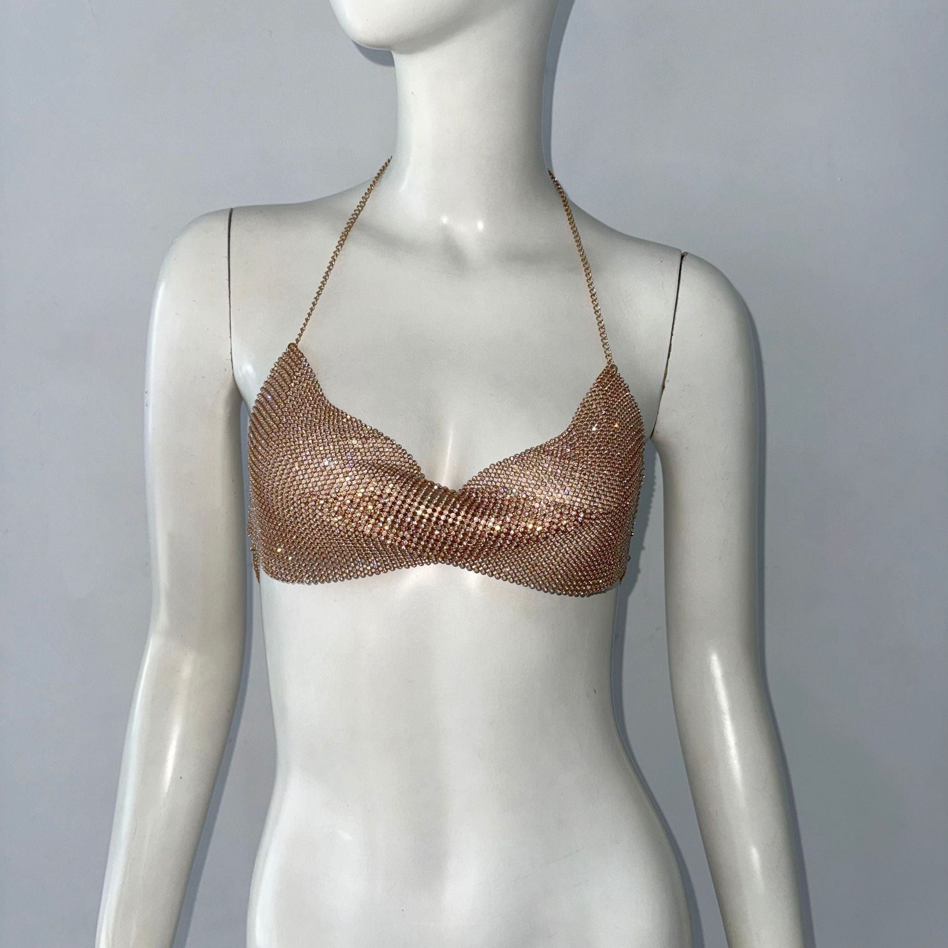 Women's Sexy Sequin Patchwork Halter Top - Shimmering Festival & Party Wear, Stretchy Small Halter Vest with Smooth Fabric, Versatile for Casual Outings, Outfit Enhancer | Open Back Design