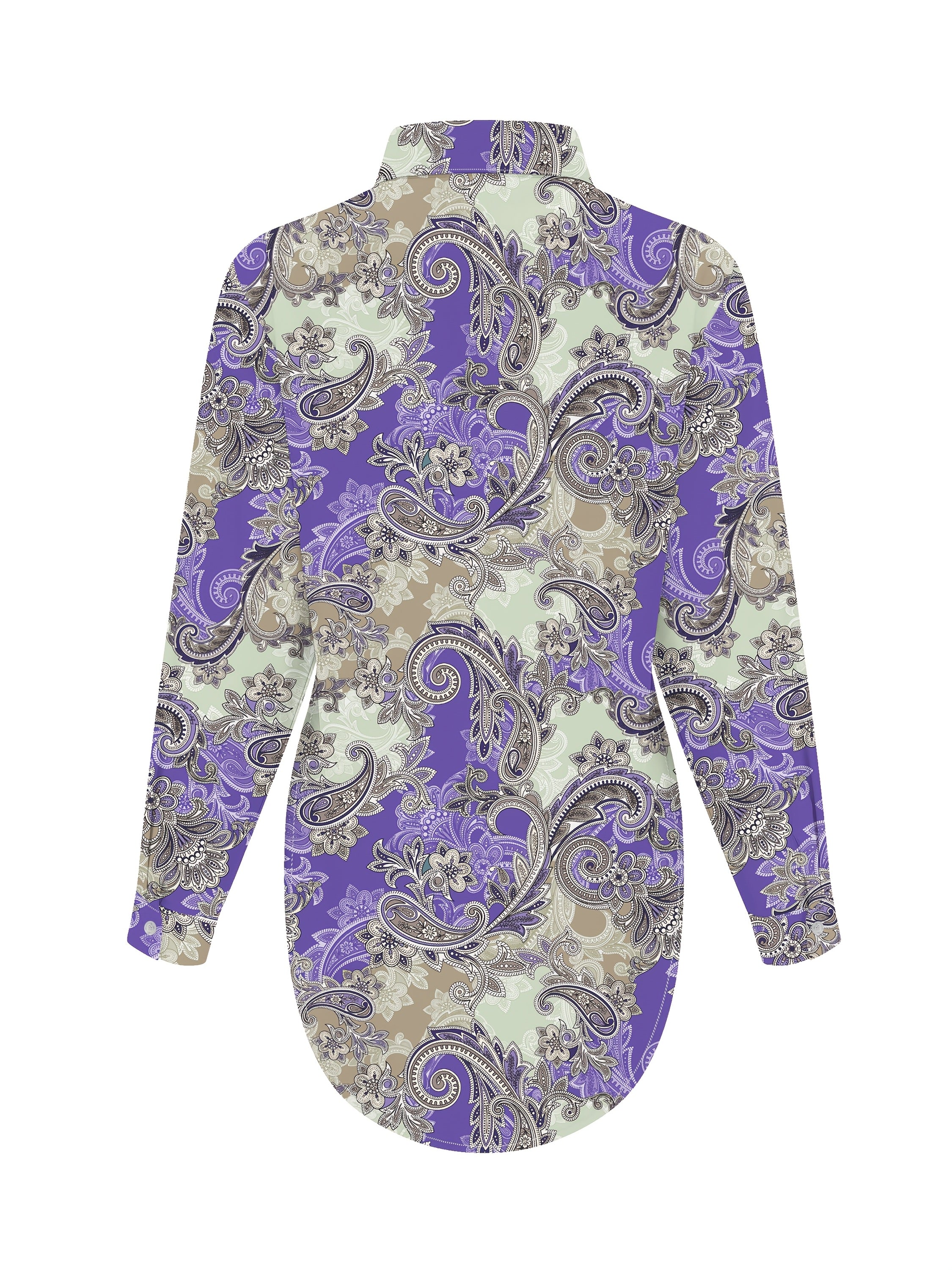 Women'S Casual Long Sleeve Floral Print Button Up Shirt, Polyester Lapel Collar Woven Fabric, All Seasons