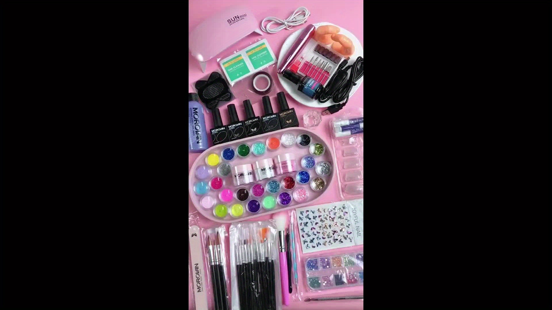 Acrylic Nail Kit with Everything – Professional Starter Acrylic Set for Beginners, Full Nail Supplies with USB Nail Drill & Acrylic Powder