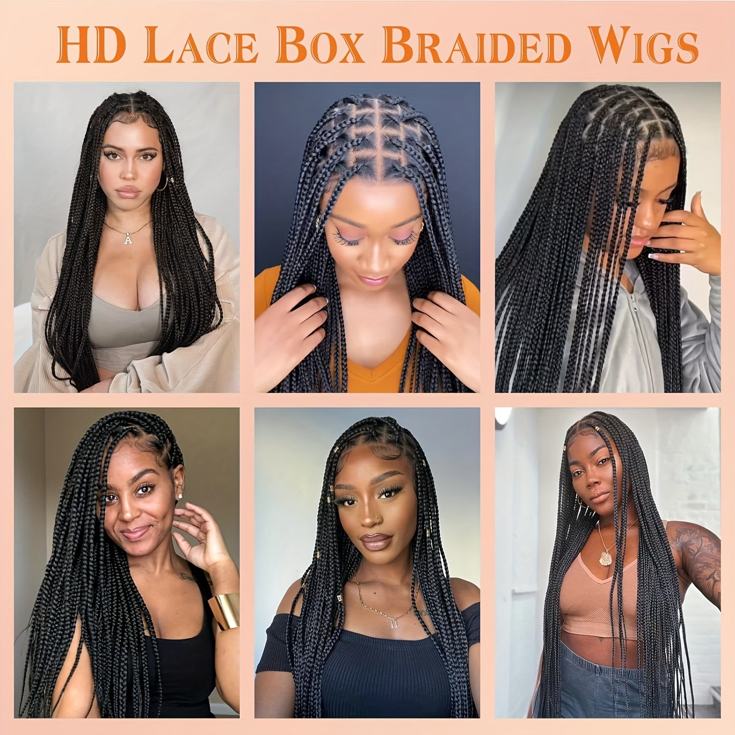 13x8 HD Lace Front Boho Knotless Box Braided Wigs For Women Bohemian Braiding Wig Braid Lace Front Wig With Curly Ends Blended Braided Wig 36 Inch