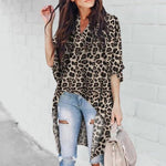 leopard-shoulder tops short shirt
