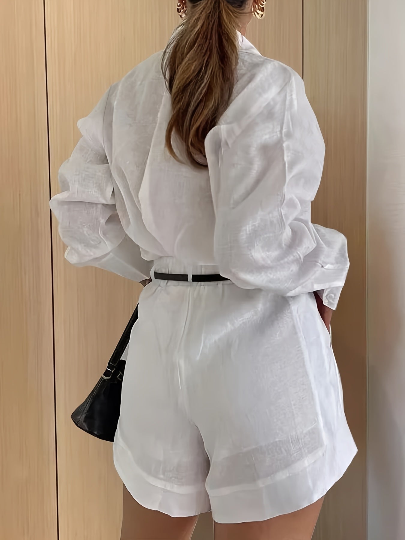 Women'S Elegant Fashion Pantsuit Set, Casual Style, Solid Color, Polyester, Spring/Summer Collection