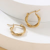 Fashionable Simple Elegant Brass Gold-plated Twist Stainless Stud Earrings