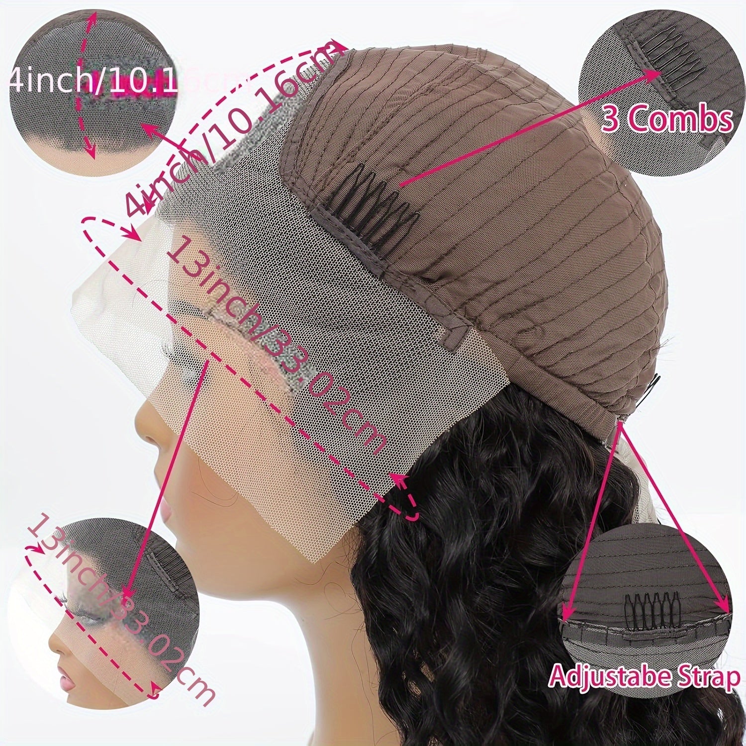 200% Density Deep Wave Lace Front Wigs Human Hair 13x4 HD Transparent Lace Frontal Human Hair Wigs For Women Lace Wig Pre Plucked With Baby Hair