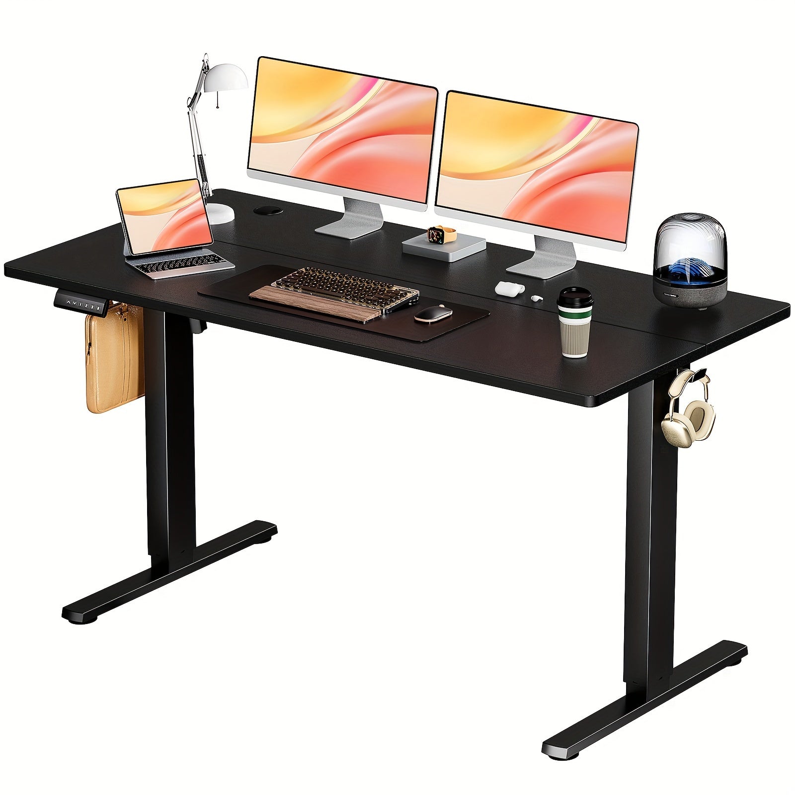 Height Adjustable Electric Standing Desk - 40/48/55/63 Inch Motorized Lift Computer Task Table with Spacious Workspace - Ergonomic Rising Desk for Office and Home with 4 Color Options