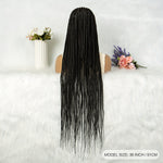 36 Inch Conrow Braided Wigs Lace Front Braided Wigs For Women Lace Braided Wigs Box Braid Wig Blended Handmade Braided Lace Front Wigs