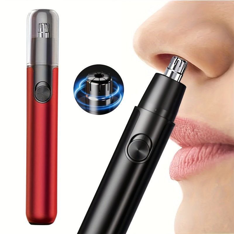Painless Nose & Ear Hair Trimmer - Aluminum Body, Easy Eyebrow & Facial Hair Removal, Rechargeable Lithium Battery, 4V-12V Operating Voltage for Men & Women, 14+ Age Group, Electric Nose Hair Clippers with LED Light and Trave