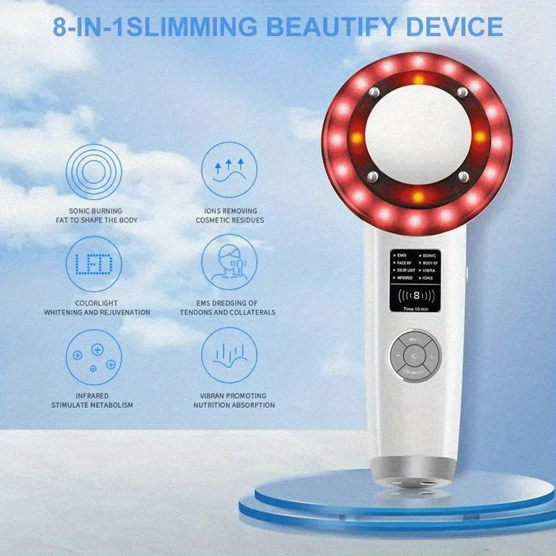 Handheld Home Use 8in 1 Body Slimming Fat Belly Burning Device Multifunction High Frequency Facial Body Massager Device