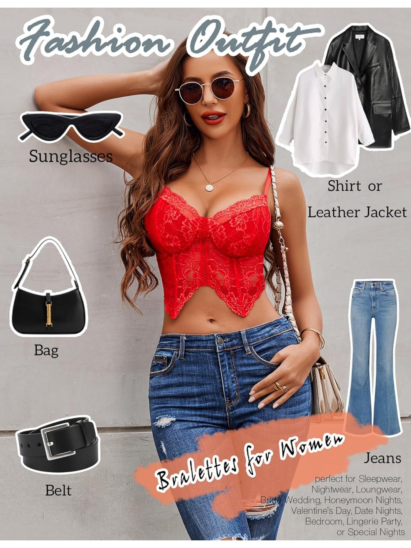 Lace Bralettes for Women Y2k Camisole Lingerie Adjustable Strap Crop Top