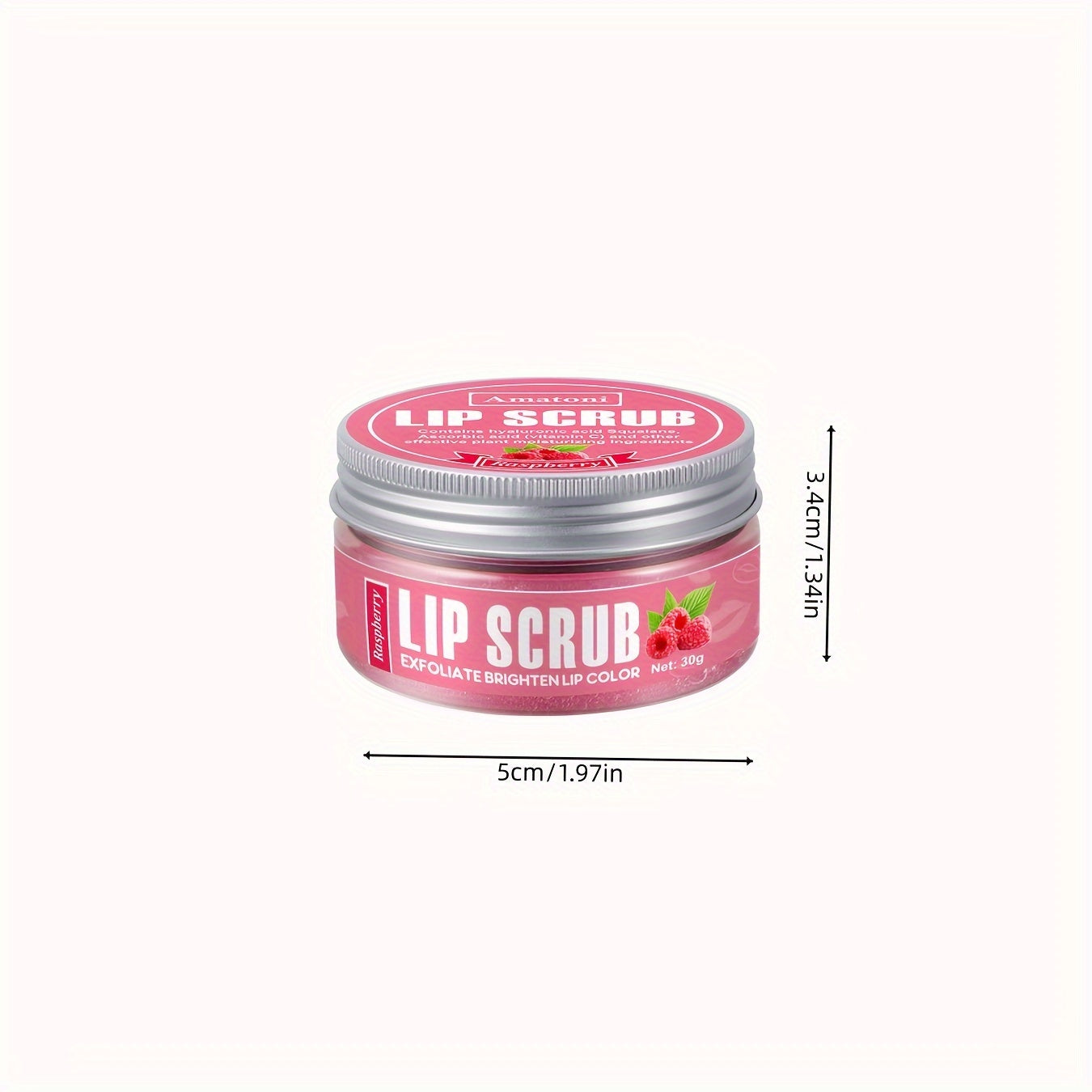 Raspberry Flavored Lip Scrub – 1.06oz Gel with Squalene & Sugar for Exfoliating, Deep Hydration & Long-Lasting Moisture