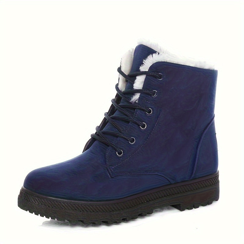Women's Winter Ankle Snow Boots - Warm Fur Lined - Fabric Insole - Durable Outdoor Footwear