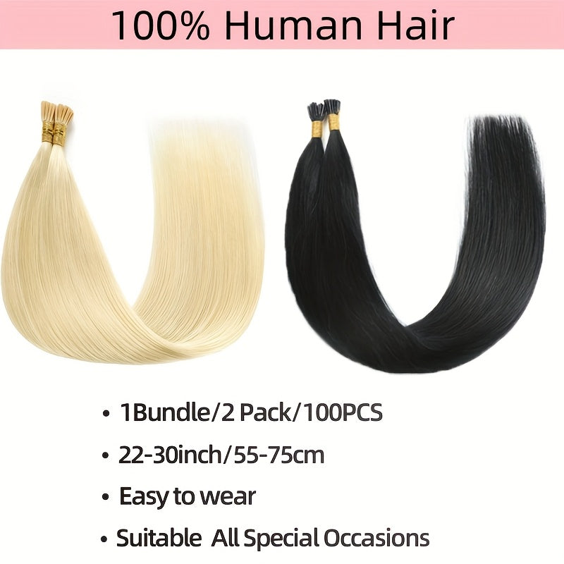 #613 Honey Blonde I Tip Human Hair Extensions Straight Natural Black I Tip Hair Extensions High-Quality Easy To Wear For Daily Styling Or Music Festival Part Exclusive Look