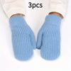 3-Pack CozyWarm Women'S Knitted Mittens - Polyester & Wool Blend, Elastic Windproof Fingerless Gloves for Driving and Cycling, Warm and Cozy Outdoor Accessories