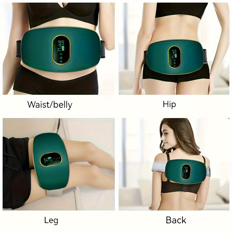 Vibrating Massage Belt Rechargeable Heated Massage Belt, Adjustable Vibrating Massager, Portable Abdominal Massager, USB Power Supply, Holiday Gifts for Relatives And Friends, Valentine's Day Gifts for Girlfriends