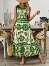 Women's Vintage Floral Print Lace Shoulder Hollow Waist A-Line Maxi Dress - Breathable Lightweight Fabric for Spring Summer Casual & Formal Events, Lace Summer Dress, Evening Event Attire, Nontransparent Material