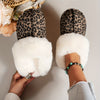 Cozy Winter Plush Slippers for Women - Fashionable Beige with Cow Print, Thick Fleece Lining, Warm & Non-Slip Sole, Comfortable Indoor Footwear, Ladies Slippers