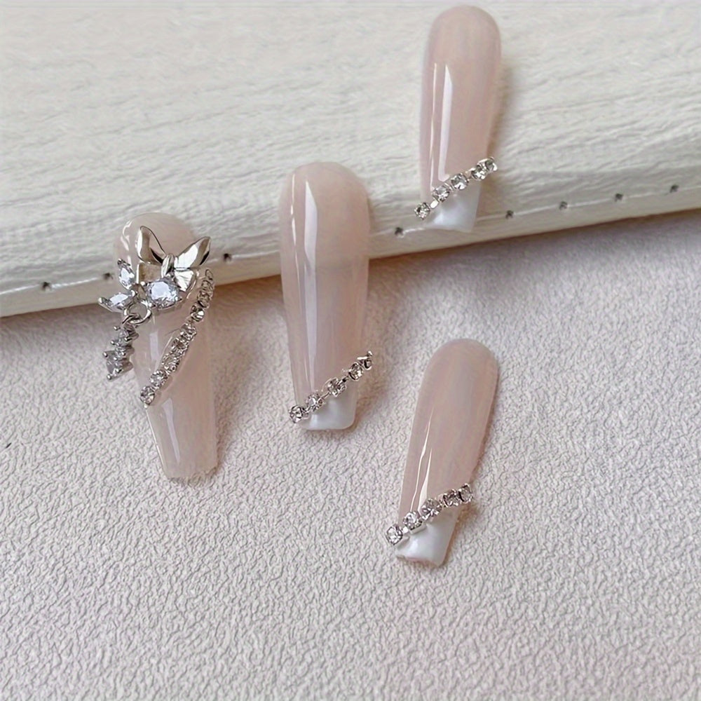 39.37inch Long Luxury Crystal Sparkling Chain Nail Charms with Rhinestones, 1.5mm Shinying Glitter Silvery Nail Art Metal Steel French Manicure Crystal DIY Nail Art Decoration, Nail Art Supplies for Women And Girls