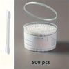 500pcs Natural Cotton Swabs with Thick Spiral Tips & Solid Fungus Sticks - Pointed Round Design for Precise Cleaning, Unscented, Individually Packaged in Clear Plastic Containers