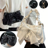 Four One Chic Sweet Style Bowknot Shoulder Bag, Solid Color Messenger Handbag with Magnetic Closure and Polyester Lining