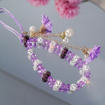 Fashionable Universal Phone Accessory With A Short Crystal Chain, Pure Phone Case, Pendant, And Wrist Strap