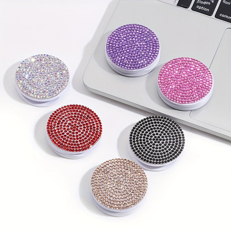 A Sparkling Diamond Phone Pull-Out Stand, a Creative And Colorful Foldable Phone Holder, Perfect for Lazy Users And an Ideal Gift for Holidays.
