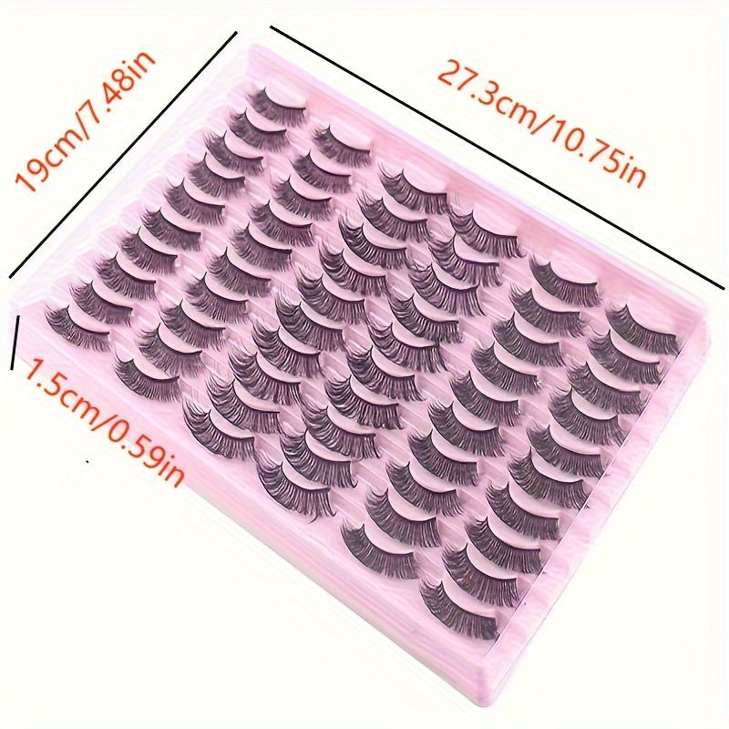 30 Pairs of Luxurious Wispy Lashes - Natural 3D/4D Volume, Fluffy, Soft, Lightweight, Reusable, Easy to Apply Fake Eyelashes Pack for Makeup - Synthetic, 8mm-14mm Length, Versatile 3 Styles