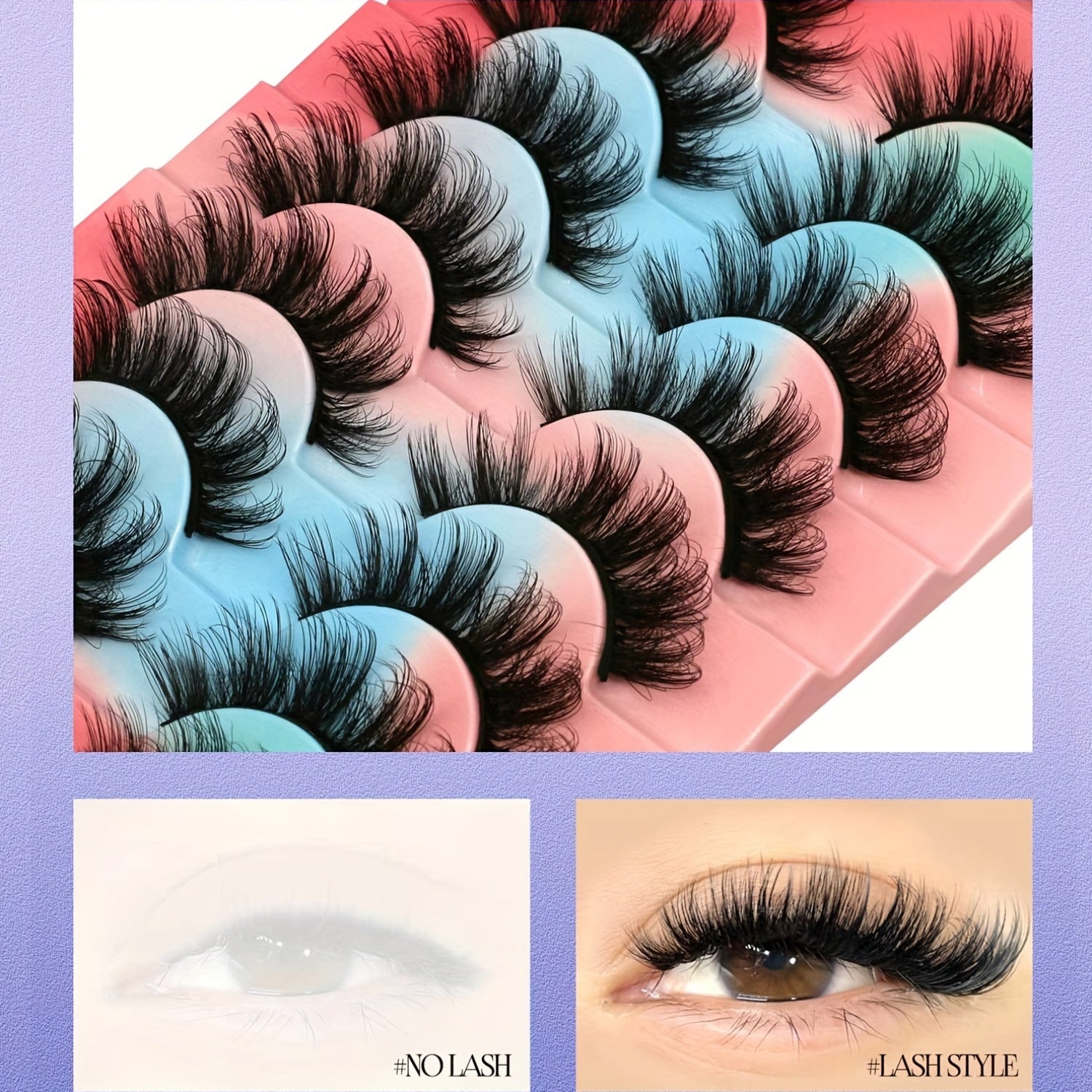 GROINNEYA 6/10 Pairs Manga Lashes Faux Mink Eyelashes Cat Eye Eyelashes Natural Full False Eyelashes Volumized Eyelash Extension Travel Essentials Makeup Tool