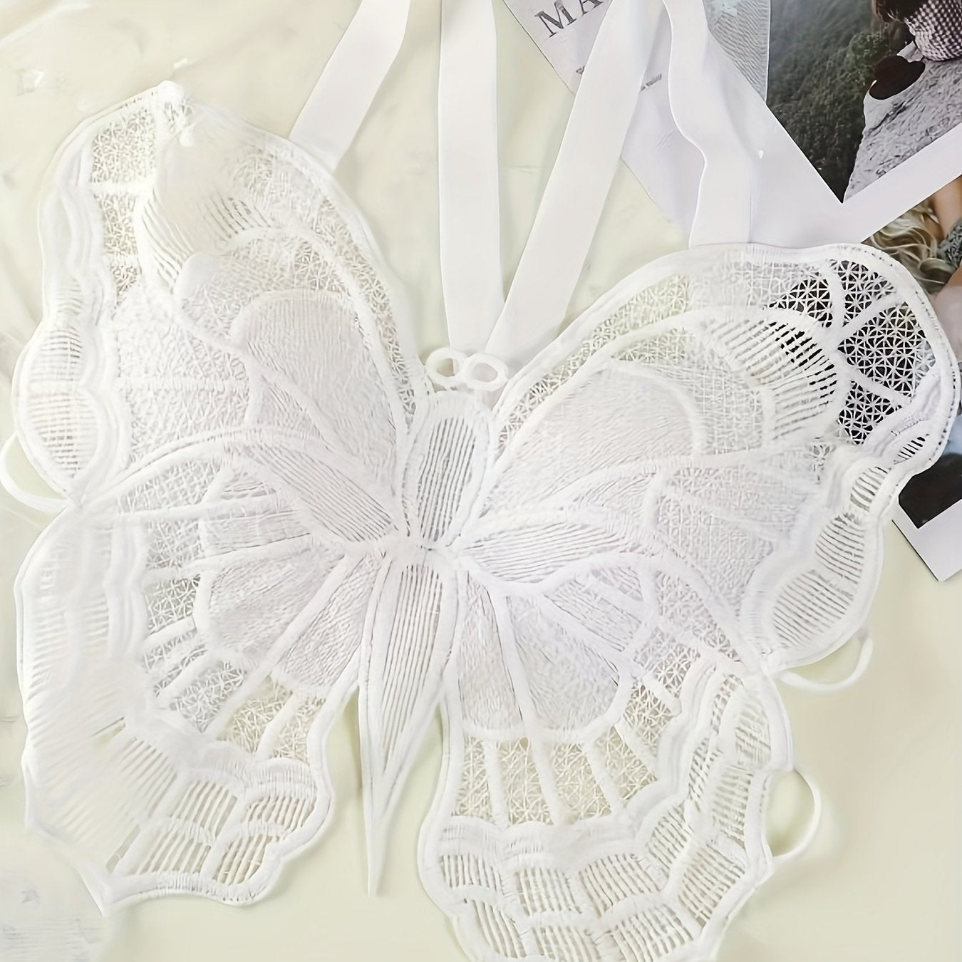 Chic Lace Cami Top with Bow Detail - V-Neck, Semi-Sheer Floral Print, Nylon Blend, Perfect for Casual Summer Wear