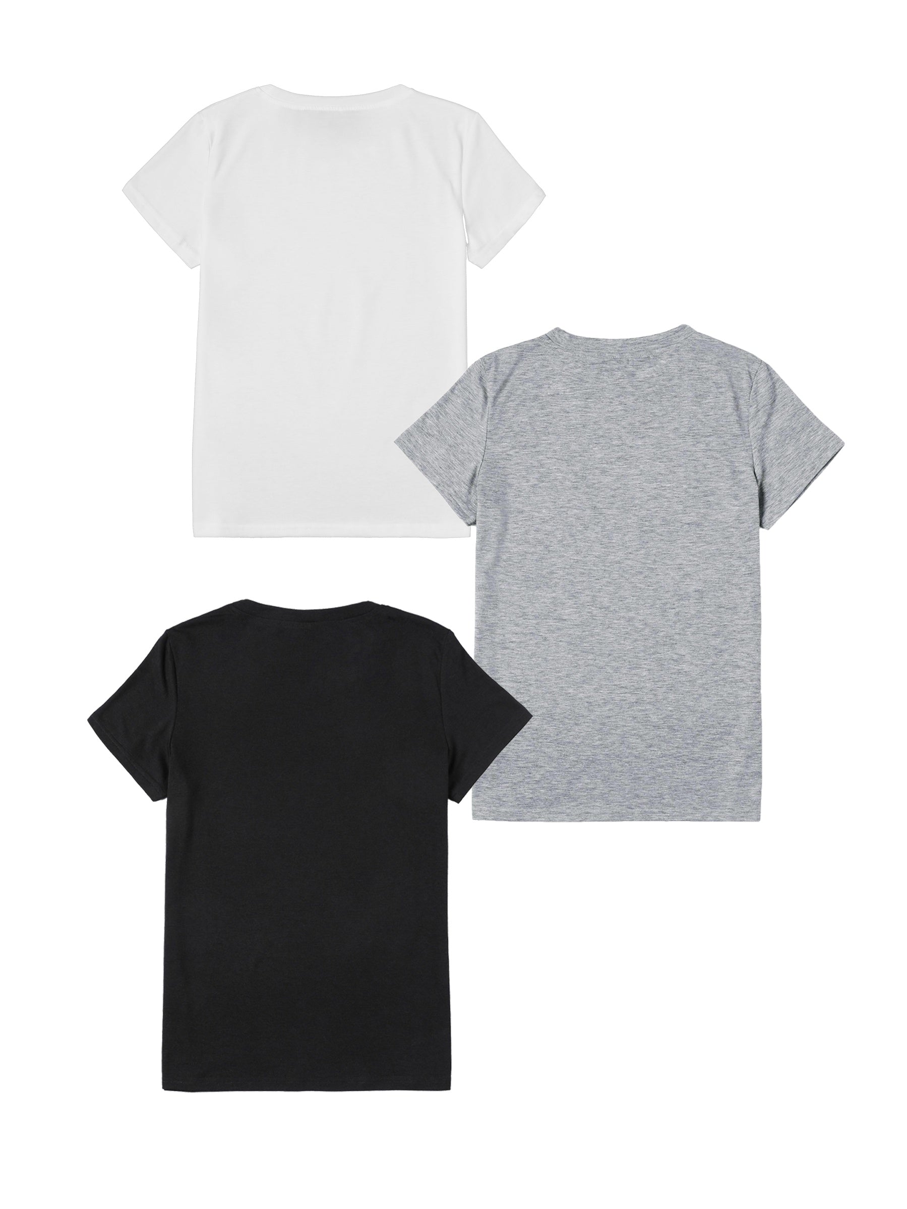 [3 Packs Crew Neck T-Shirt] 3 Packs Letter Print Crew Neck T-Shirt, Casual Short Sleeve T-Shirt For Spring & Summer, Women's Clothing