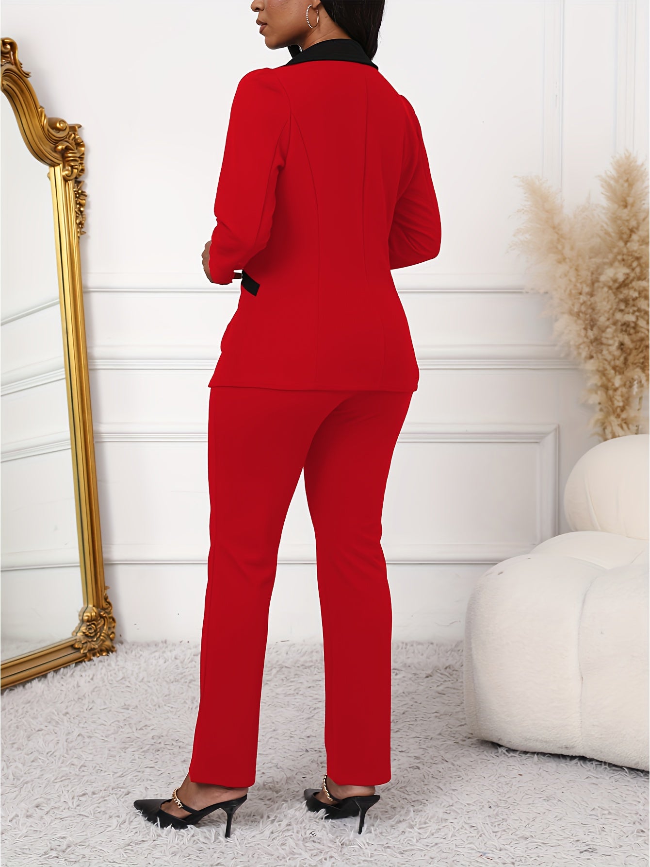 X2469# European and American Style New Two-piece Set for Women - Fashionable and Elegant Business Commuting Long Sleeve and Long Pants Casual Suit - For Women - Suitable for Office, Business, Commuting - Perfect Gift for Fash