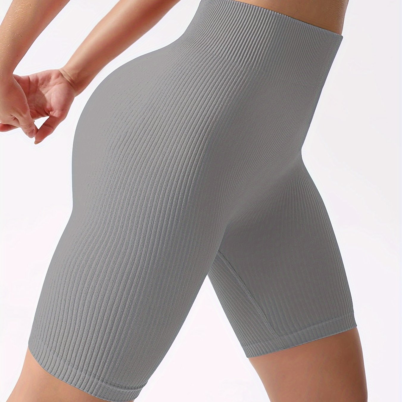 Women'S Seamless High-Waisted Sports Cycling Fashion Leisure Solid Color Soft Rib Thick Warm Sports Sweatpants, Capri Pants & Padded Yoga Leggings, Breeches & Knee-Length Shorts, Women'S Activewear & Underwear