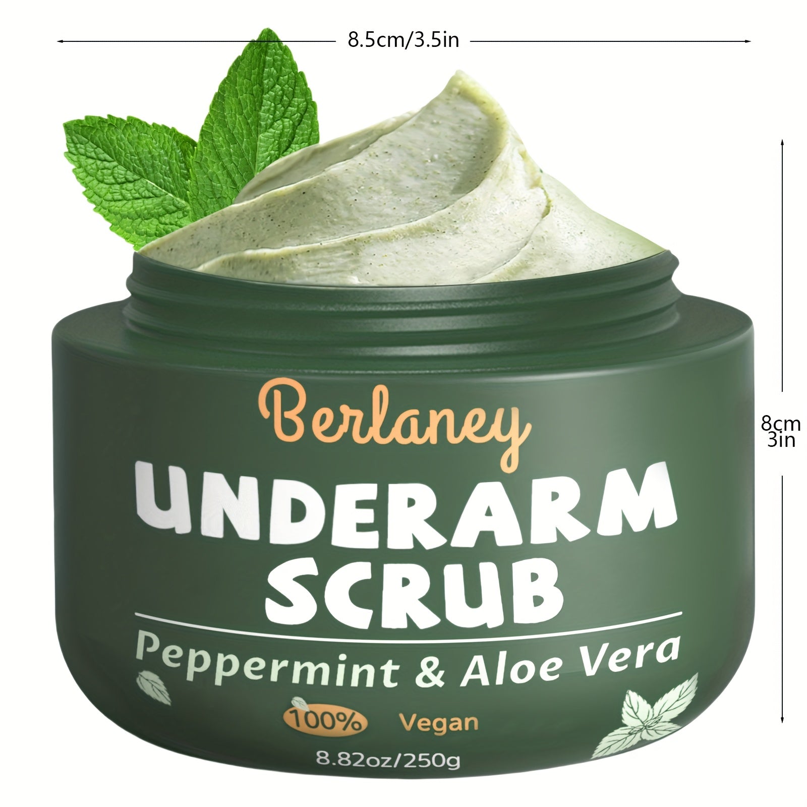 2 Packs Body Scrub And Underarm Scrub- Rich In Walnut, Aloe And Peppermint Extracts - Suitable For Dry Skin, Moisturizes And Nourishes - 8.82oz