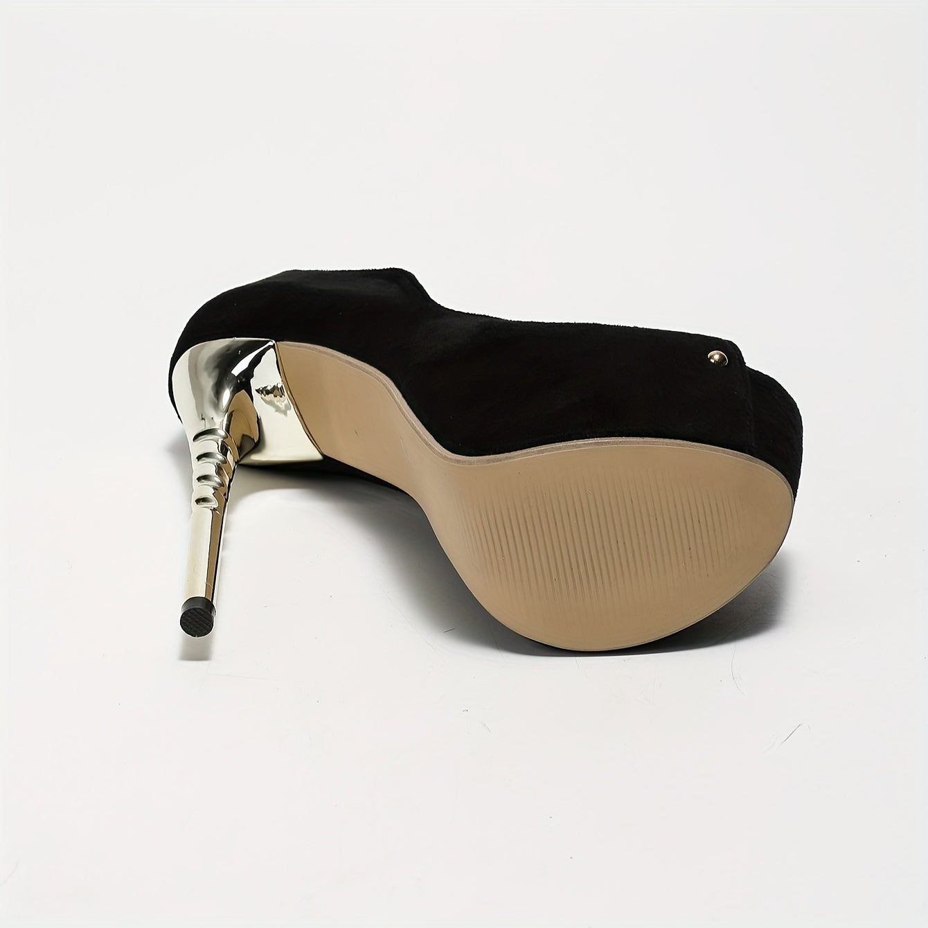 Italian Fish Mouth Stiletto Pumps with PU Leather and Breathable Insole