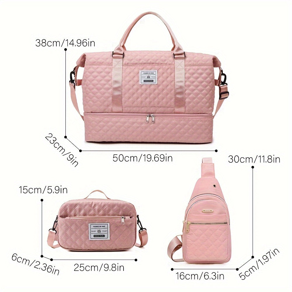 Large Capacity Multifunctional Travel Bag Set - Daily Travel Vacation Business Trip Clothes Toiletries Storage Bag, New Simple Fitness Bag