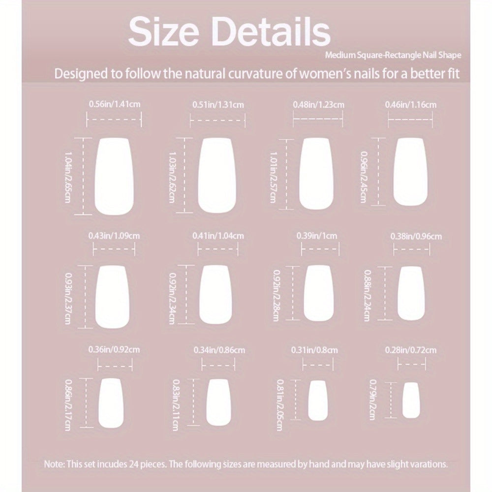 24pcss Press-On Nails, Elegant Pink French Style, Bow and Floral Designs, Coffin Shape, Perfect Fit and Lightweight, 4pcs Nail Tool Set, Ideal for Weddings and Parties, Makes You Irresistibly Charming!