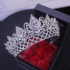 New High-end Silvery Wedding Crown for Brides, European and American Style Shining Crown