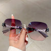 Women'S Gradient Color Fashion Hollow Glasses Large Frame Premium Outdoor Trend Glasses Suitable for Holiday Beach Parties