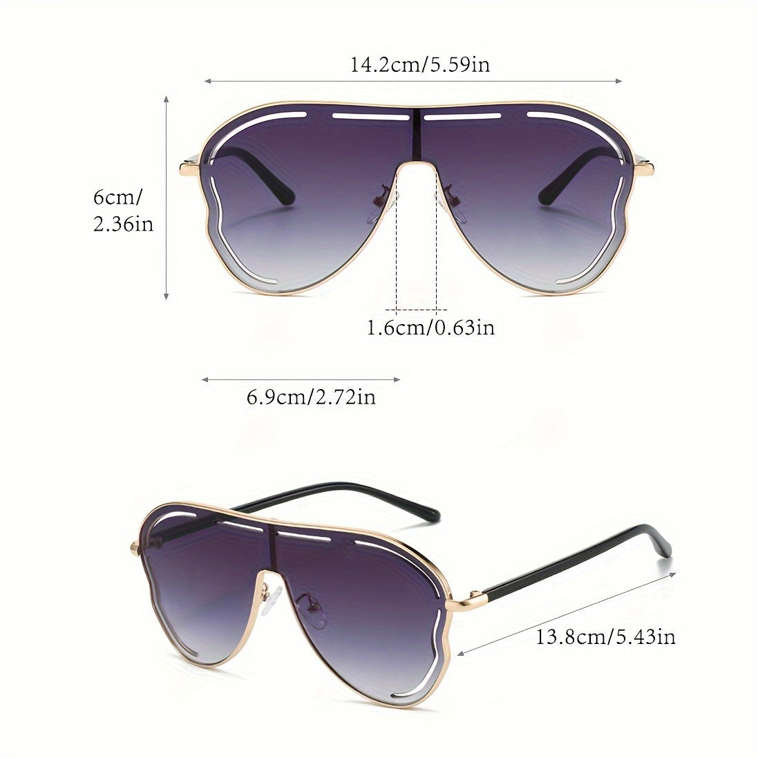 Stylish Polyhedral Metal Fashion Glasses for Women PC Material Trendy Fashionable Eyewear Accessory Casual