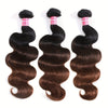 UNice Chestnut Brown Ombre 3 Pcs/pack Body Wave Human Hair Bundles