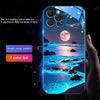Glowing Meteor Sunset Beach Smart Voice-Controlled Luminous Phone Case Compatible with Samsung S24 Ultra/S23 Ultra/S23 FE/S21 FE/S22 Ultra/S21 Ultra/Iphone 15 14 Plus 13 12 11 Pro Max, Featuring Night Glow Technology And an E
