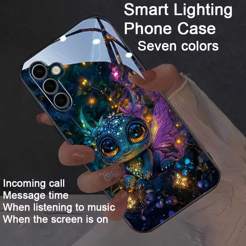 The dazzling smart voice controlled luminous phone case under starlight is suitable for S24Ultra/S22U/223Ultra/S21U/S20U/S10/Note20Ul/Note10+intelligent luminous voice control luminous technology, elegant daytime design, enha
