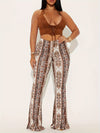 Elegant Flared Pants with Paisley Pattern - Adult Size, Polyester Material, Suitable for All Seasons