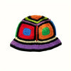 Color Block Crochet Fisherman Hat, Retro Ethnic Style Casual Hollow Out Breathable Bucket Hat