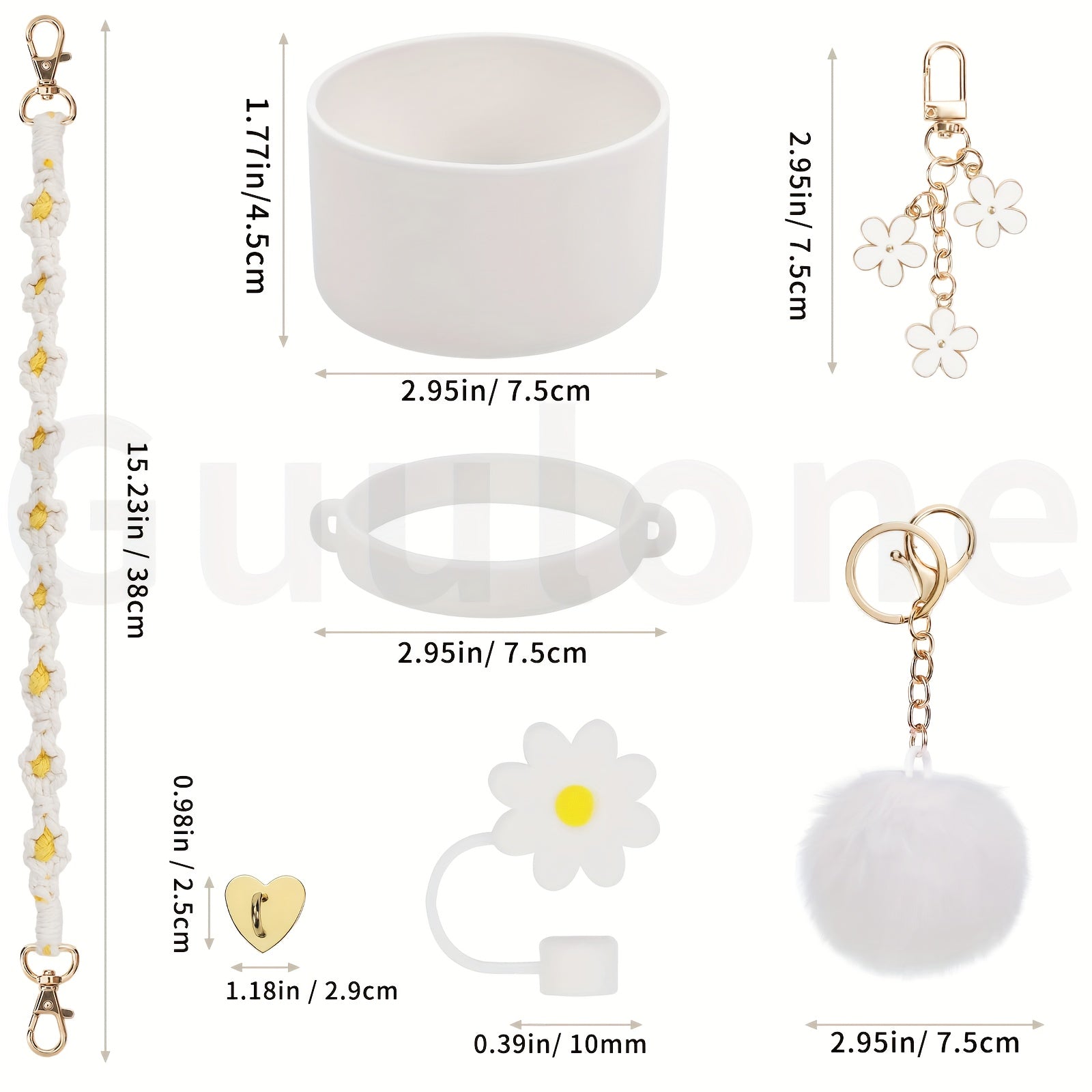 Stanley Cup Accessories Set: Handle Strap, Sleeve, Straw Cover & Charms for 40oz & 30oz Insulated Cups