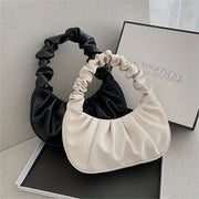 Cloud Ruched Hobo Bag, Trendy Handbags For Women, Solid Color Underarm Purses