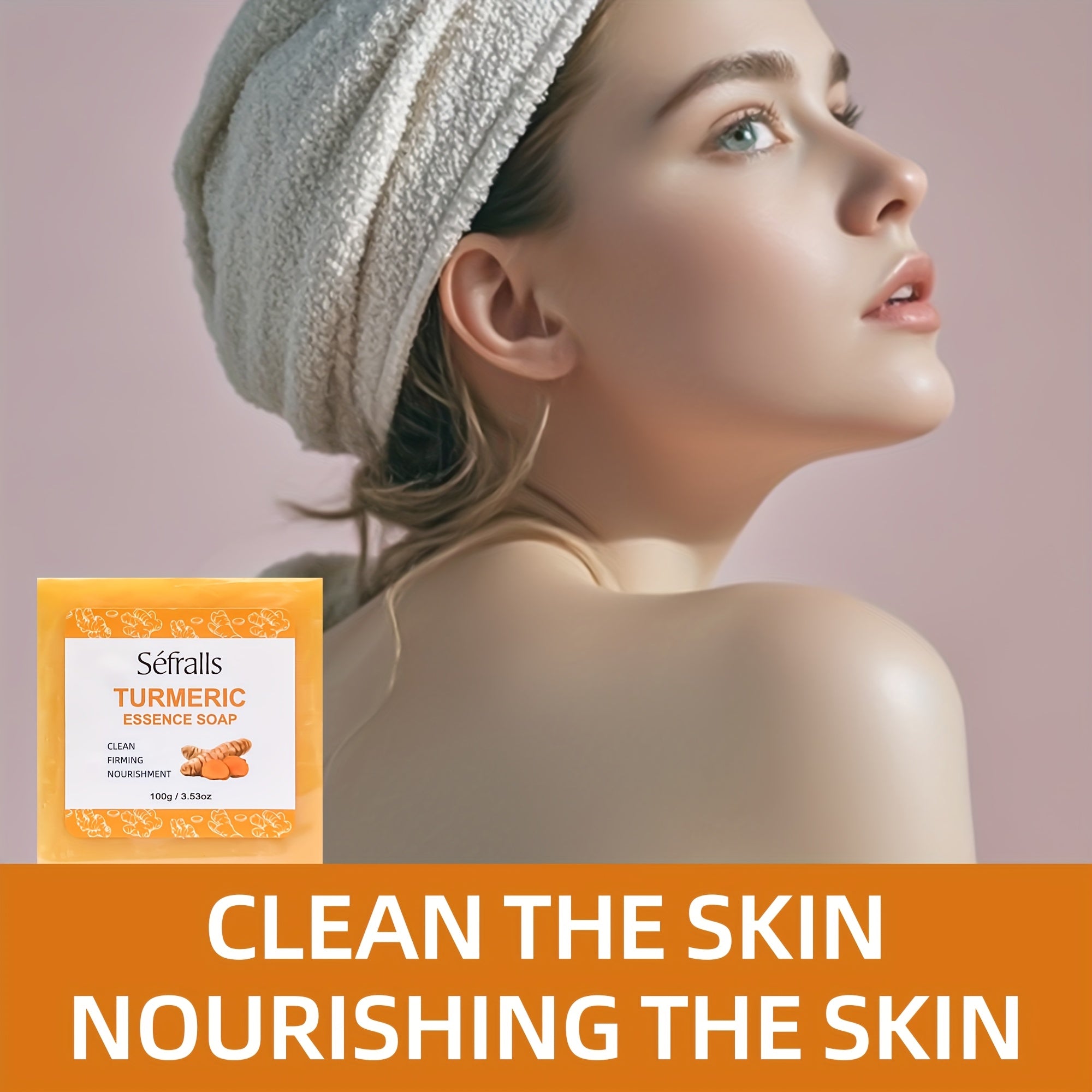 Séfralls Turmeric 3pcs/Set (TURMERIC FACIAL CREAM, TURMERIC ESSENCE SOAP, TURMERIC FACIAL OIL) Plant Extract Cleaning And Moisturizing Skin Care Set Natural Ingredients Mild And Non Irritating Cleaning Hand Soap Moisturizing