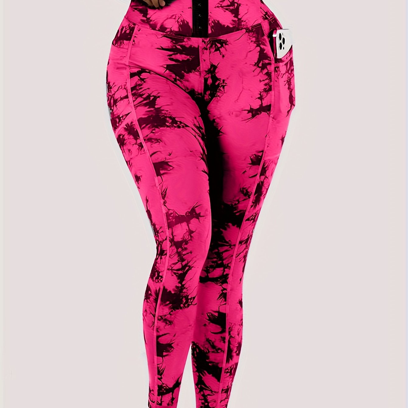 Tie Dye Tummy Control Fitness Gym Sports Leggings, High Waist Yoga Workout Running Butt Lifting Tight Pants, Women's Activewear Wide Waistband