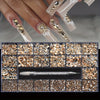 Nail Art 21 Champagne Aesthetic Nail Rhine Kit, flat bottom and irregular shape Nail decoration DIY nails charm nail gem nails