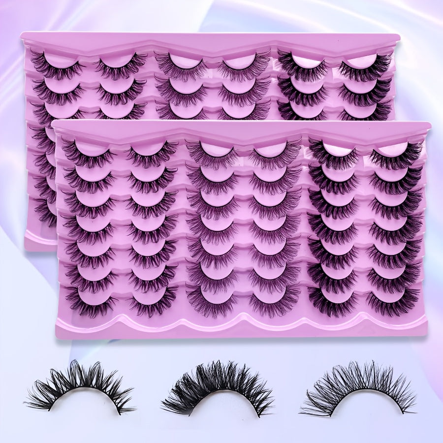 63 Pairs of 3pcs Cat Eye Style C Curl D Curl Upgraded Full Pair False Eyelashes Soft and Lightweight Reusable Essential Makeup for Girls Suitable for Beginners Russian False Eyelashes Must-have Item for Birthday Dates, Easter