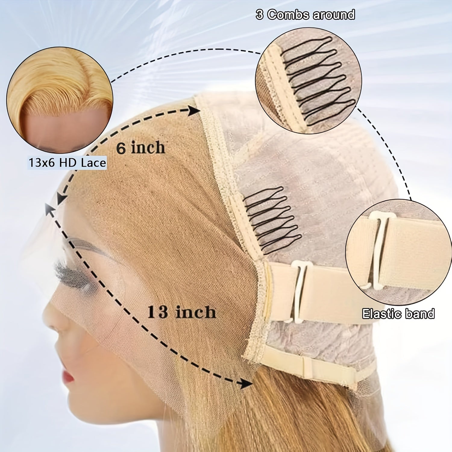 Elegant Deep Wave Lace Front Wig for Women - 13x6 HD Lace, Pre-Plucked & Glueless Human Hair, 180% Density, Blonde Curly Style, Natural Look, Full Coverage, Perfect for Everyday or Special Occasions